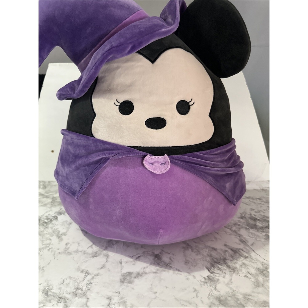RARE Squishmallow Disney Minnie Mouse Witch Halloween 16" Plush Purple Black
